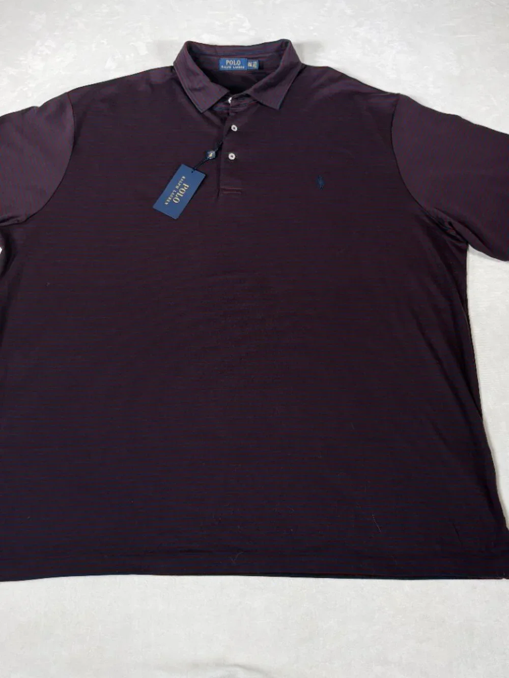 NWT Polo Ralph Lauren Polo Short Sleeve Pinstripe Red Blue 3XLT